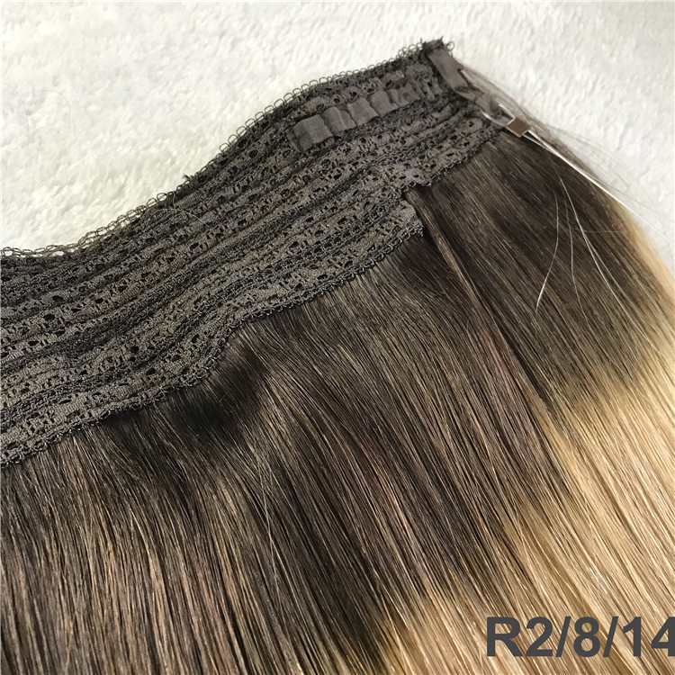 Full cuticle double drawn custom color halo hair extensions  CC119